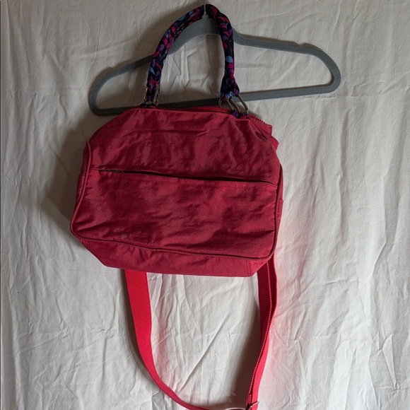 Kipling Red Crossbody Bag with Patterned Handles - Picture 4 of 4